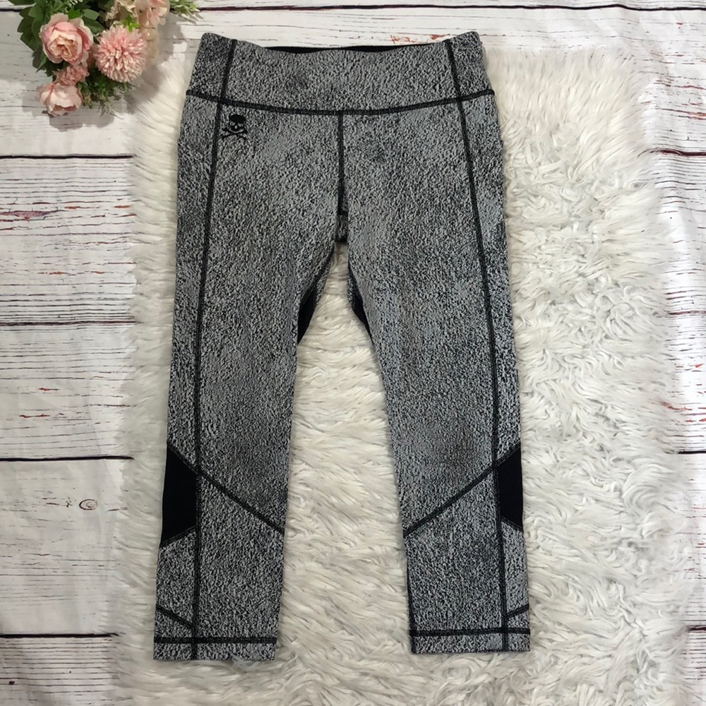 Lululemon  x Soulcycle Pace Rival Crop Speckled Mesh Paneled High Rise Leggings